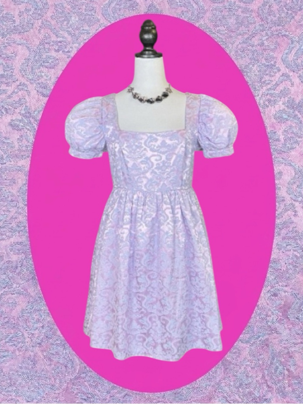 Dolls Kill Sugar Thrillz Coquette Regencycore Kawaii Jacquard Babydoll Dress M